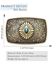 Antique Turquoise Belt Buckles for Men Women Western Texas Cowboy Cowgirls Gift