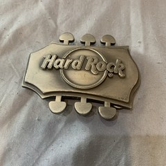Hard Rock Cafe Guitar Head Silver Metal Belt Buckle Music