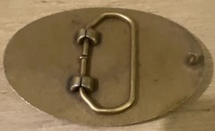 Gold Tone Oval Native American Buffalo Western Belt Buckle 1997 1.5&Prime;