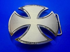 Maltese Celtic Iron Cross Gothic Punk Biker Silver Color Cutout Belt Buckle
