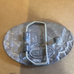 vintage COLORADO belt buckle MOUNTAINS western HEAVY PEWTER nature cowboy
