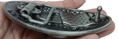 God Bless America Belt Buckle Eagle Flag Patriotic Design Metal Oval #M-14