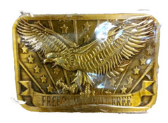 « Freedom Is Not Free » Brass Belt Buckle By Sponsor 2014 New In Pack