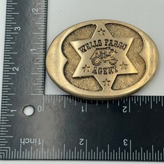 Vintage 1977 Wells Fargo Agent 125th Anniversary Solid Brass Belt Buckle PP 146
