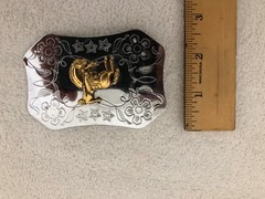 RODEO STYLE BELT BUCKLE MADE IN JAPAN