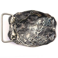 German silver belt buckle Raven, Crow belt buckle, Blackbird buckle