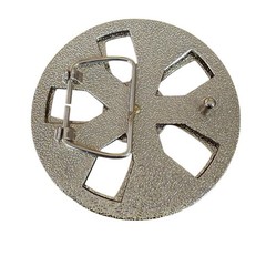Vintage Iron Cross Spinner Belt Buckle Chrome Gold Two Tone Y2K Industrial Rave