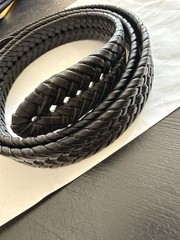 Imitation Leather Braided Belt Dark Brown Size 42 Silver Buckle Men&rsquo;s Casual