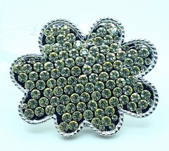 Handmade western style classic Belt Buckle Silver Metal clear rhinestone fashion