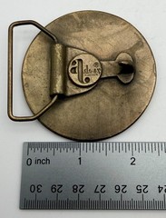 Vintage Adazy of Denver Brass Belt Buckle Geometric Sunburst Design