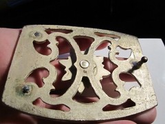 ANTIQUE BELT BUCKLE WITH CRYSTALS HEAVY METAL MISSING BACK CLASP – BBA25