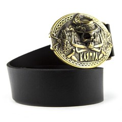Brass belt buckle « 3D Klamra », Skull buckle, Ukrainian Molfar, Logo Klamra