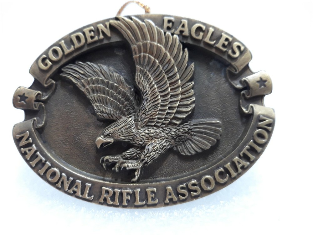 National Rifle Association Golden Eagles Belt Buckle 3&Prime; made in usa