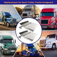 24 in x 24 in Stainless Steel Quarter Mud Flap Set Replacement for Semi Truck