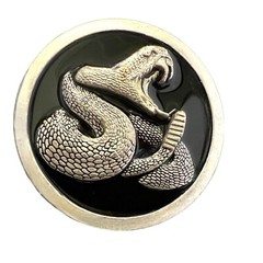 Rattlesnake Cowboy Style Round Belt Buckle Hebilla Vaquera Con Vibora