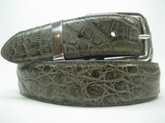 GENUINE CROCODILE BELTS 1-3/8&Prime; & 1.5&Prime; WIDE, W/ 2 PC SET SILVER 925 SOLID BUCKLE