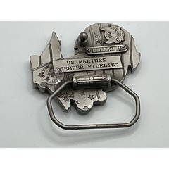 Vintage 1991 US Marines Semper Fidelis EGA Belt Buckle Great American Products