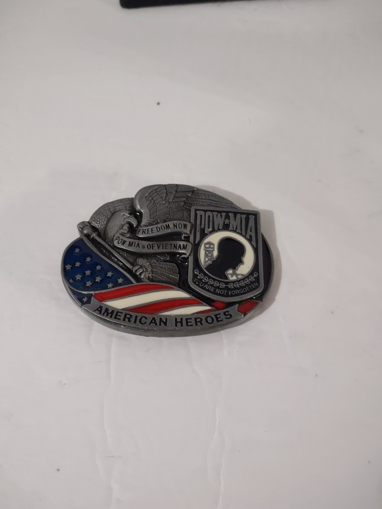 POW MIA You Are Not Forgotten Belt Buckle American Flag Patriotic Heros