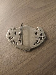 Vintage Porcelain portrait Cameo Brooch Belt Buckle