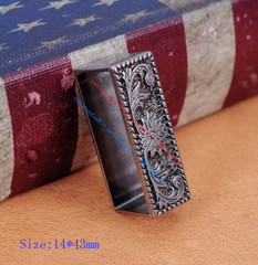 HEAVY DUTY COWBOY WESTERN FLORAL ENGRAVED ANTIQUE SILVER BELT BUCKLE SET 1-1/2&Prime;