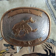 Men&rsquo;s Western Oval Belt Buckle Floral Engraved 2-Tone Antique 1.5in MPN 1973