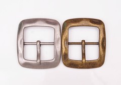 Vintage Brass Center Bar Belt Buckle for DIY Leathercraft Belt Fit 40mm Strap