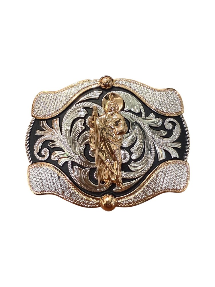 Western Style Saint Jude Buckle Hebilla Vaquero San Judas