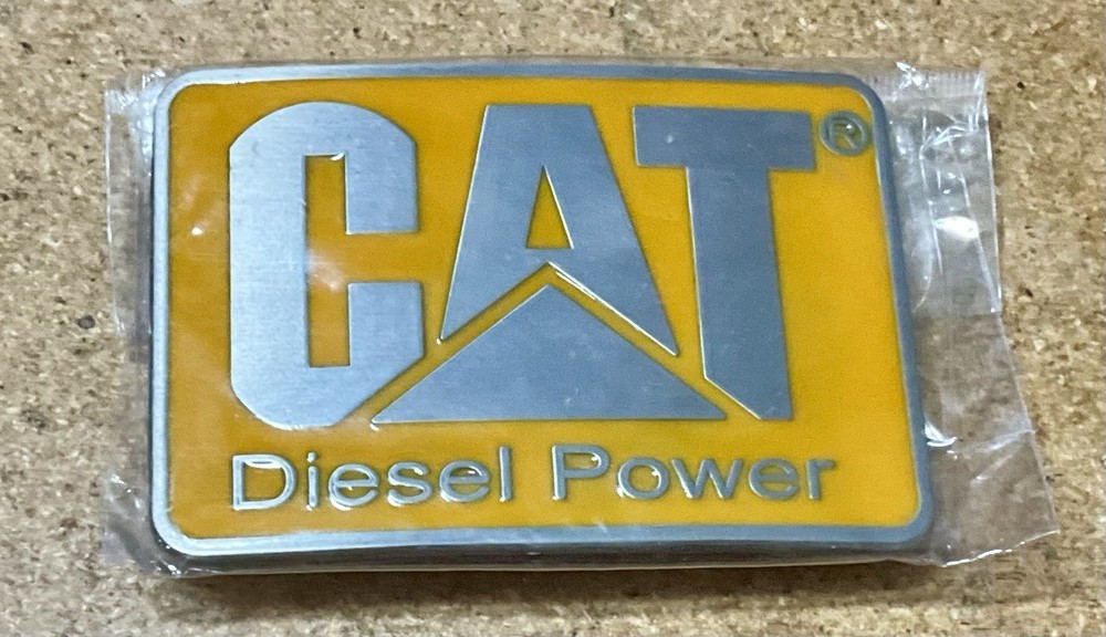 Metal Belt Buckle – Yellow CAT Diesel Power Caterpillar Truck Engine