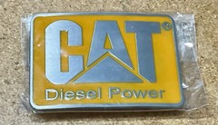 Metal Belt Buckle – Yellow CAT Diesel Power Caterpillar Truck Engine