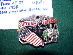 Vietnam Veteran Belt Buckle by Great American Buckle Co.