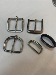 VNTG 5 pc LOT western BELT BUCKLES leather COWBOY rodeo BRASS Loop USA BB336 2