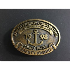 Anker Energy Corp 1998 John Faltis Safety Award Patriot Surface Mine Belt Buckle