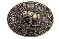 New Men Antique Gold Metal Buffalo Bull OX Buckle Cowboy Western Fashion Rodeo
