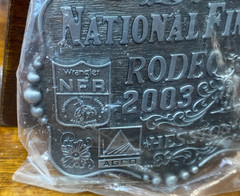 Hesston Wrangler 2003 Silver Tone NFR National Finals Rodeo Belt Buckle VTG