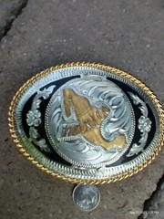 VINTAGE BEAUTIFUL ALPACA MEXICO BELT BUCKLE
