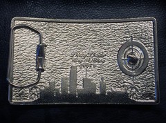 Miami 305 Belt Buckles made by Dirty Dade Gear. Glossy Black with Silver Trim.