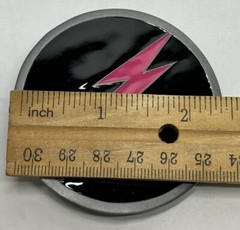 Lightning Bolt Belt Buckle Black Pink PEWTER 2002 NOS Great American Products