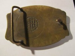 Vintage 1991 ROCKY MOUNTAIN BRAKE BELT BUCKLE Solid Brass Casper Wy/Elko NV