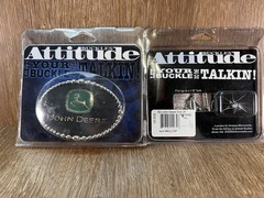 Licensed John Deere Logo Montana Silversmiths Western Belt Buckle