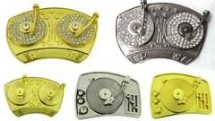 DISCO MENS ROCK REBEL Retro Turntable Belt Buckles Blaster Radio Dj Ghetto Music