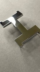 Silver H Buckle 40mm 1.5` Glossy Silver Hardware Belt Buckle
