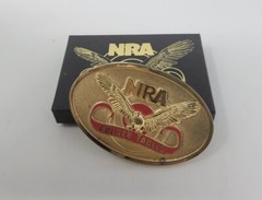NRA Metal Brass Belt Buckle National Rifle Association Golden Eagles Vintage NIB