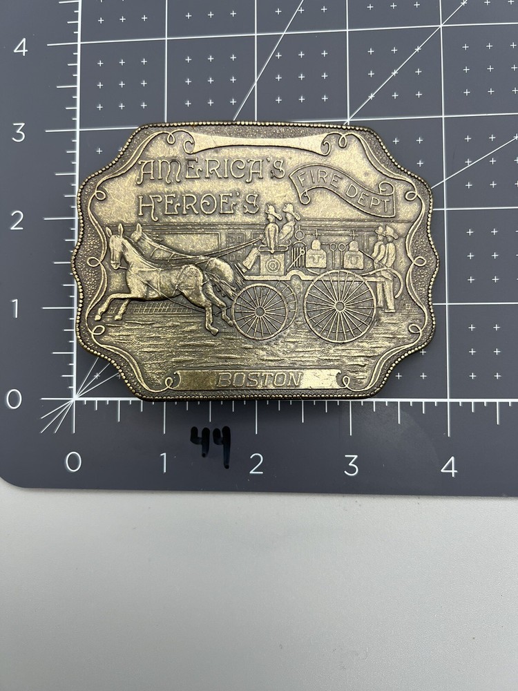 Vintage Americas Heroes Boston Belt Buckle Fire Department (44)