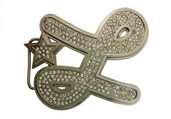 LRG INITIAL LETTER MONOGRAM ALPHABET WESTERN COWGIRL COWBOY RODEO BELT BUCKLE