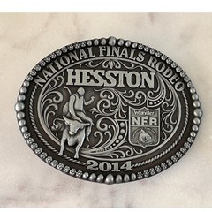 Montana Silversmiths Pewter 2014 Hesston National Finals Rodeo NFR Belt Buckle