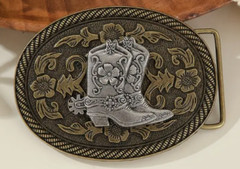 NEW COWBOY BOOTS SPUR SHOES BRONZE SILVER WESTERN RODEO BELT BUCKLE!!