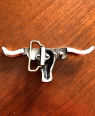 Red Headed Rhinestone Longhorn Cow Steer Bull Head Unisex Men’s Belt Buckle