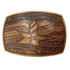 American Veteran Belt Buckle Disabled For Life DAV Military Vet Stars Stripes