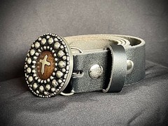 Handmade Round Cross Belt Buckle Gothic Rock Metal Darren McNeese