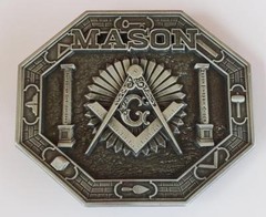NEW SILVER MASON 3-D MASONIC FREEMASON WESTERN BELT BUCKLE